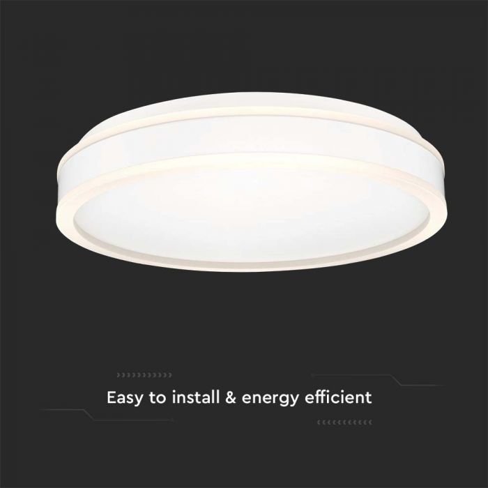 38W(4050Lm) LED-takarmatur, V-TAC, rund, vit finish, neutralvit 4000K