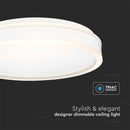 38W(4050Lm) LED ceiling luminaire, V-TAC, round, white finish, neutral white 4000K