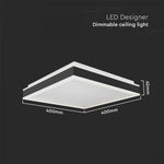 38W(4050Lm) LED-takarmatur, V-TAC, fyrkantig, svart finish, neutralvit 4000K