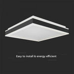 38W(4050Lm) LED-takarmatur, V-TAC, fyrkantig, svart finish, neutralvit 4000K