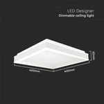 38W(4050Lm) LED-takarmatur, V-TAC, rund, vit finish, neutralvit 4000K