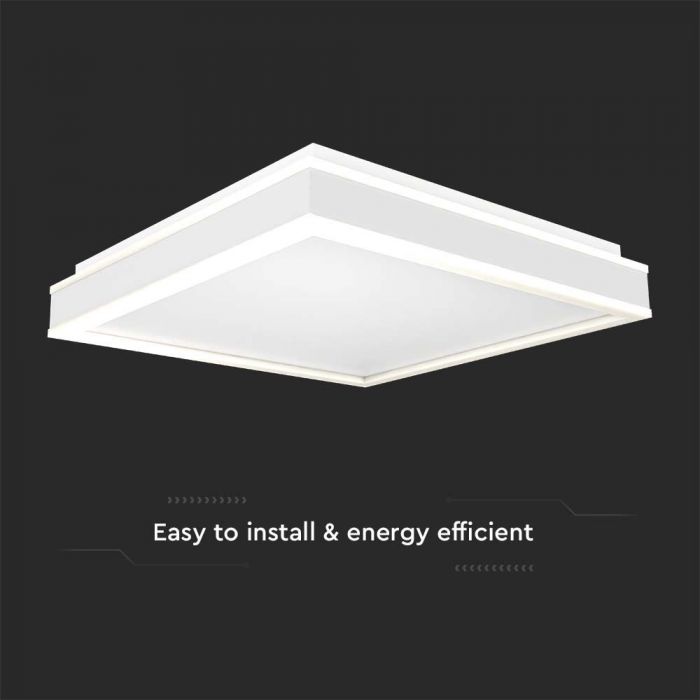 38W(4050Lm) LED-takarmatur, V-TAC, rund, vit finish, neutralvit 4000K