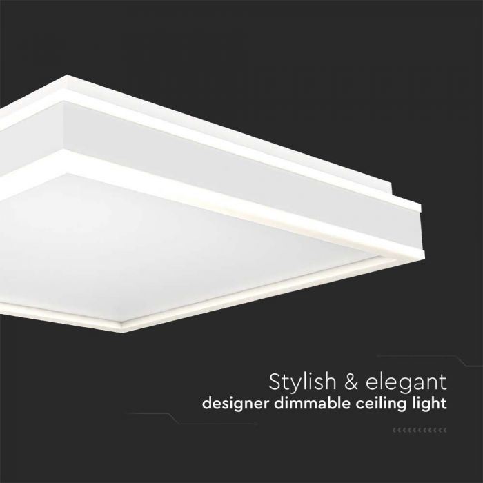 38W(4050Lm) LED-takarmatur, V-TAC, rund, vit finish, neutralvit 4000K