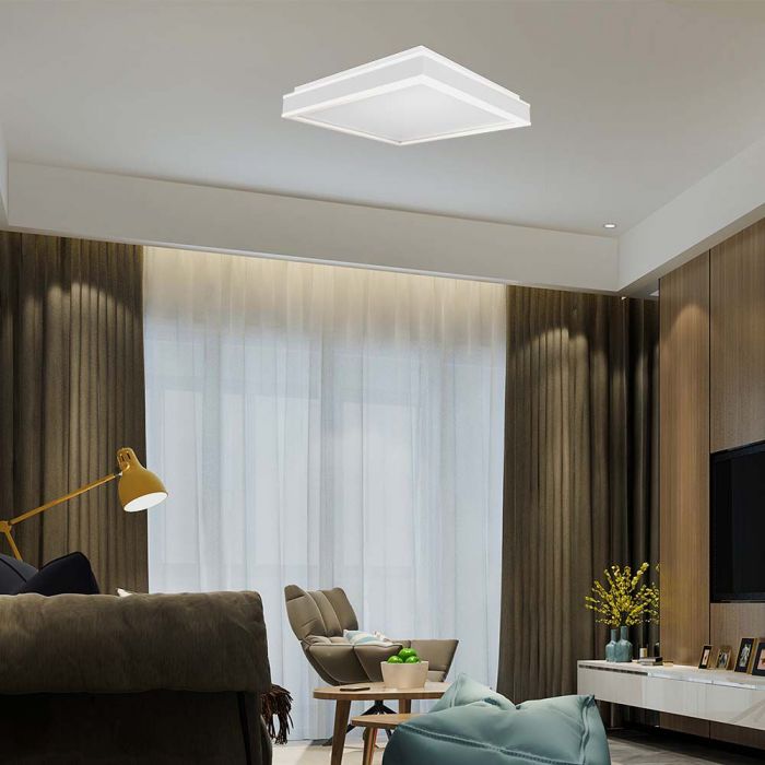 38W(4050Lm) LED-takarmatur, V-TAC, rund, vit finish, neutralvit 4000K