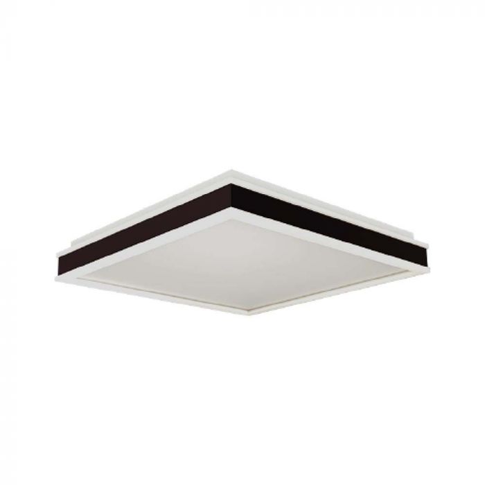 48W(4480Lm) LED kupolveida gaismeklis, IP20, V-TAC, kvadrāta, ar melnu apdari,  500x500x62mm, neitrāli bala gaisma 4000K