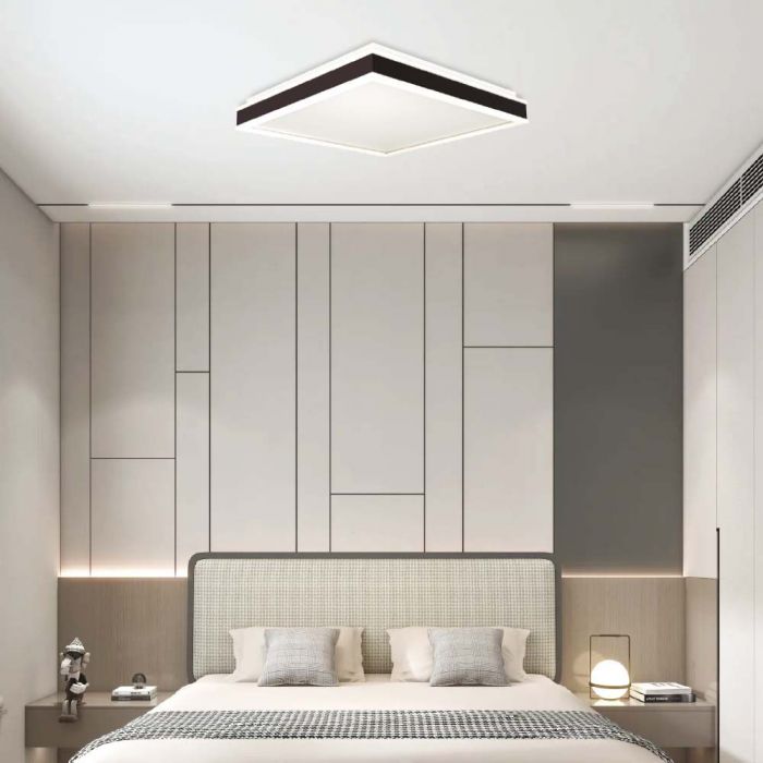48W(4480Lm) LED-kupolarmatur, IP20, V-TAC, fyrkantig, med svart finish, 500x500x62mm, 4000K neutral