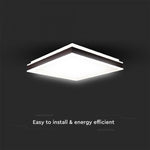 48W(4480Lm) LED-kupolarmatur, IP20, V-TAC, fyrkantig, med svart finish, 500x500x62mm, 4000K neutral