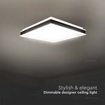 48W(4480Lm) LED-kupolarmatur, IP20, V-TAC, fyrkantig, med svart finish, 500x500x62mm, 4000K neutral