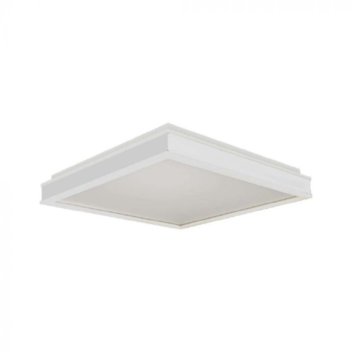 48W(4480Lm) LED-kupolarmatur, IP20, V-TAC, kvadratisk, vit, 500x500x62mm, neutralt dimbar 4000K
