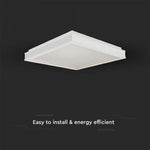48W(4480Lm) LED-kupolarmatur, IP20, V-TAC, kvadratisk, vit, 500x500x62mm, neutralt dimbar 4000K