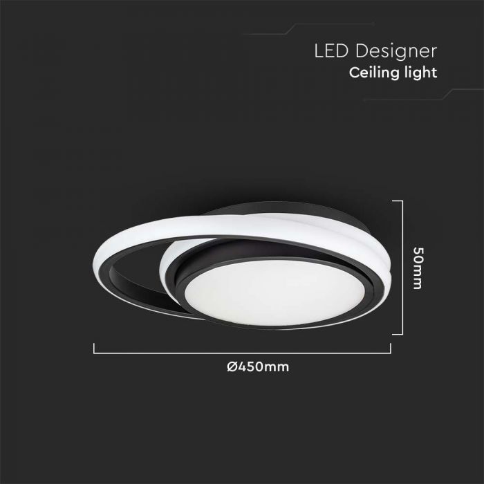 38W(4050Lm) LED design lamp, V-TAC, IP20, black, 465x60mm, neutral white light 4000K