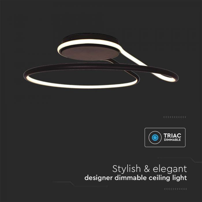 SUPERAKCIJA_54W(5330Lm) LED dizaina gaismeklis, V-TAC, IP20, melns/balts,  530x210x200mm, neitrāli balta gaisma 4000K