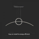 30W(3200Lm) LED disainvalgusti, V-TAC, IP20, must, 890x250mm, neutraalne valge 4000K