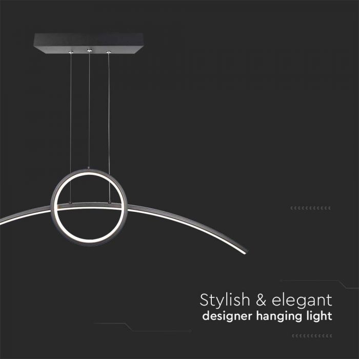 30W(3200Lm) LED disainvalgusti, V-TAC, IP20, must, 890x250mm, neutraalne valge 4000K