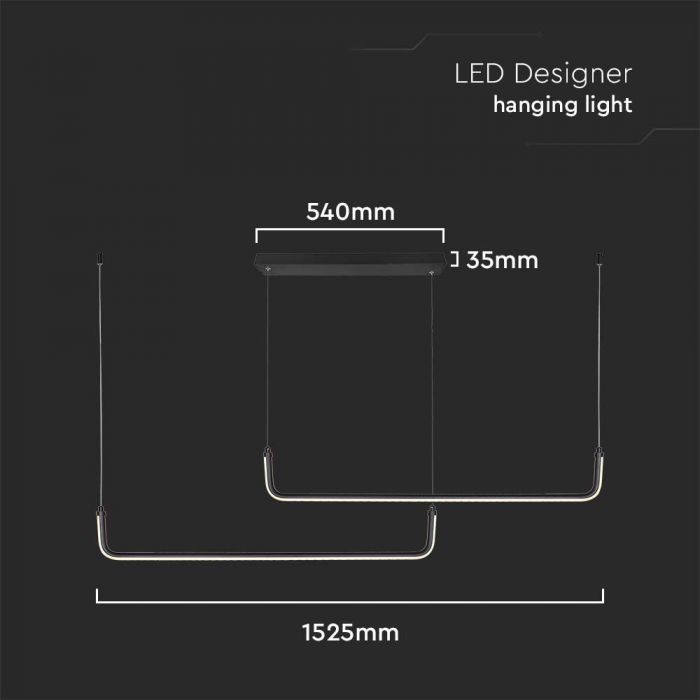 24W(2500Lm) LED lineārs griestu gaismeklis, IP20, V-TAC, neitrāli balta gaisma 4000K0