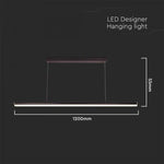 23W(2130Lm) LED linjär armatur, V-TAC, IP20, vit, neutralvit 4000K