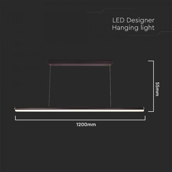 23W(2130Lm) LED linjär armatur, V-TAC, IP20, vit, neutralvit 4000K