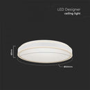 18W(1280Lm) LED dome light, V-TAC, IP20, white, neutral white light 4000K