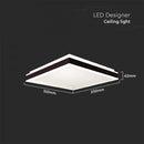 Купольный светодиодный светильник 18W(1490Lm), IP20, V-TAC, квадратный, черный, 350x350x62mm, нейтральный белый 4000K