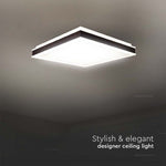 18W(1490Lm) LED-kupolarmatur, IP20, V-TAC, fyrkantig, svart, 350x350x62mm, neutralvit 4000K