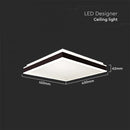 24W(2450Lm) LED kupolveida gaismeklis, IP20, V-TAC, kvadrāta, melns,  450x450x62mm, neitrāli balta gaisma 4000K