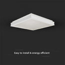 24W(2450Lm) LED kuppelvalgusti, IP20, V-TAC, ruudukujuline, valge, 450x450x62mm, neutraalne valge valgus 4000K