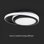 24W(2560Lm) LED dizaina gaismeklis, V-TAC, IP20, melns/balts, 310x60mm, neitrāli balta gaisma 4000K