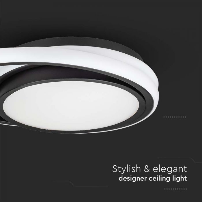 24W(2560Lm) LED dizaina gaismeklis, V-TAC, IP20, melns/balts, 310x60mm, neitrāli balta gaisma 4000K