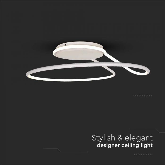 24W(2560Lm) LED design lamp, V-TAC, IP20, white, 250x160mm, neutral white light 4000K