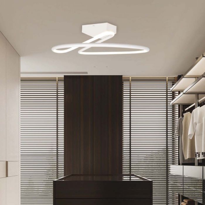 SUPERAKCIJA_24W(2560Lm) LED griestu gaismeklis, V-TAC, IP20, balts, F, 310x115; Ø300mm, neitrāli balta gaisma 4000K