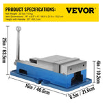 VEVOR 15,2 cm precīzās mašīnas skrūvspīles ar spēcīgu fiksāciju, 26,9 kg precīzijas skrūvspīļu komplekts ar piederumiem, 4,4 cm žokļu atvērums, galda skrūvspīles precīzai fiksācijai