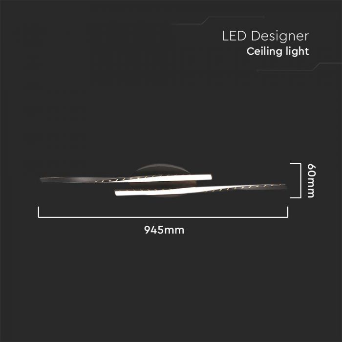 12W(1280Lm) LED design lamp, IP20, V-TAC, white, dimmable, 520x60mm, warm white light 3000K