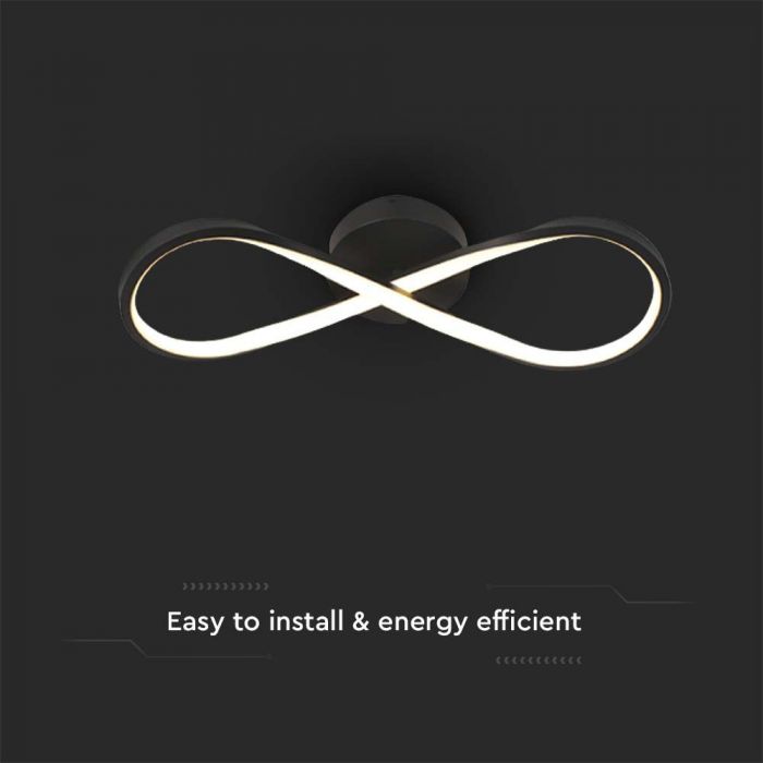 24W(2560Lm) LED dizaina gaismeklis, V-TAC, IP20, melns, 525x185x80mm, silti balta gaisma 3000K