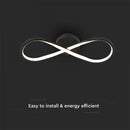 24W(2560Lm) LED dizaina gaismeklis, V-TAC, IP20, melns, 525x185x80mm, silti balta gaisma 3000K