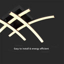 SUPERAKCIJA_24W(2500Lm) LED dizaina gaismeklis, V-TAC, IP20, melns,  125x445mm, silti balta gaisma 3000K