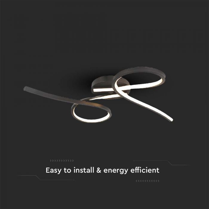 SUPERACTION_24W(2560Lm) LED design luminaire, V-TAC, IP20, black, 610x120x360mm, warm white light 3000K