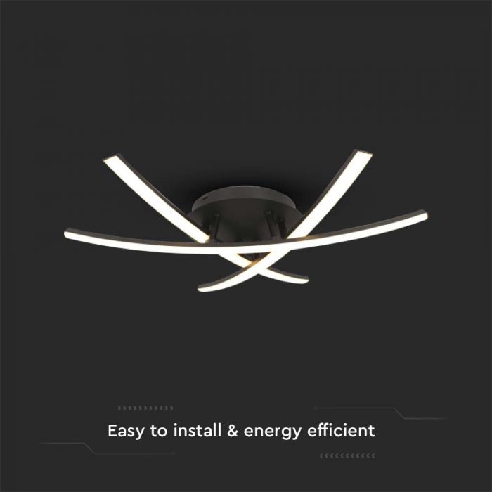 20W(2130Lm) LED-designarmatur, V-TAC, IP20, svart, 460x410x125mm, varmvitt ljus 3000K