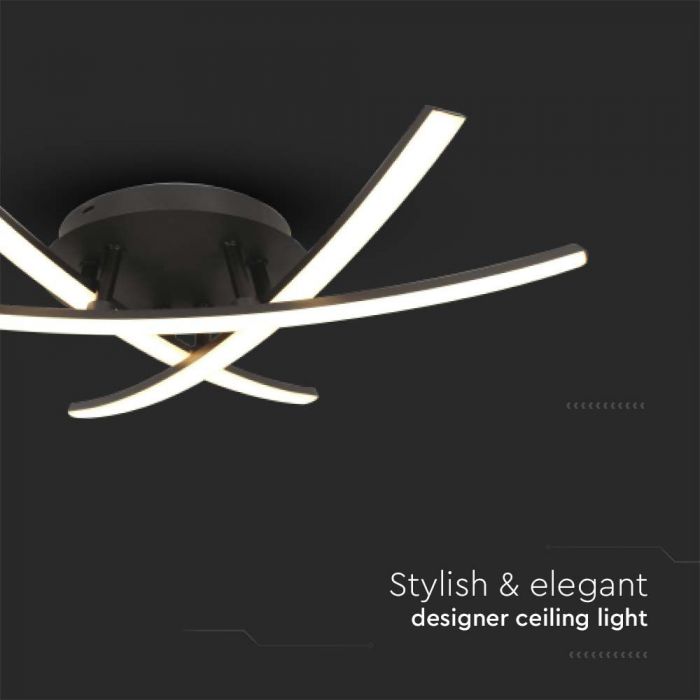 20W(2130Lm) LED-designarmatur, V-TAC, IP20, svart, 460x410x125mm, varmvitt ljus 3000K