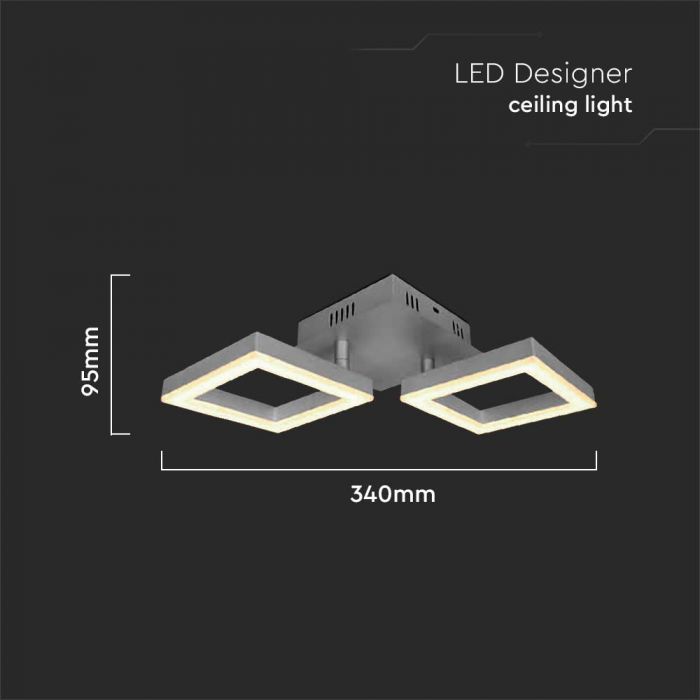 16W(1490Lm) LED disainvalgusti, V-TAC, IP20, hall, 340x95x160mm, soe valge valgus 3000K
