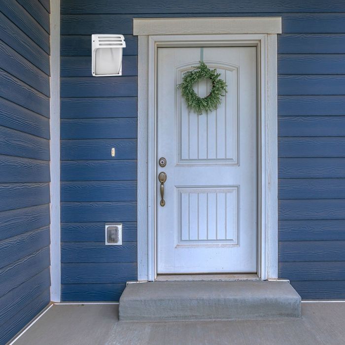 V-TAC Fasādes lampas karkass ar 1xE27 LED spuldzi (spuldze nav iekļauta), balts, IP44