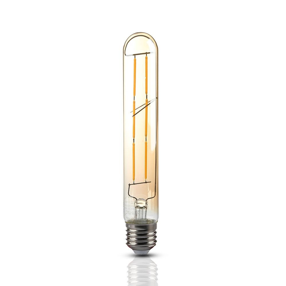 E27 6W(600Lm) LED-lampa Filament AMBER, T30, V-TAC, varmvitt ljus 2200K