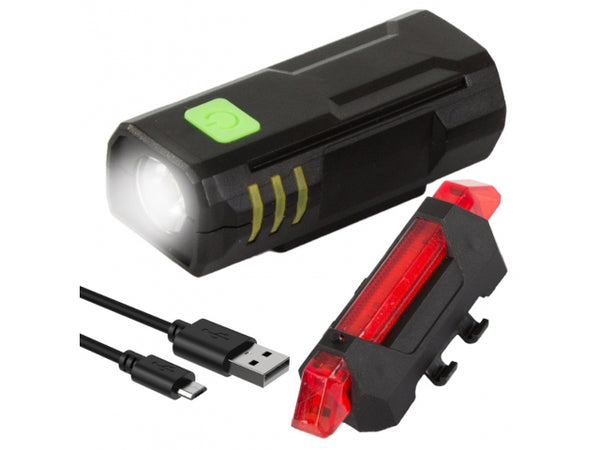 6256 QIXUN Velosipēda lukturis priekšējais un aizmugurējais.