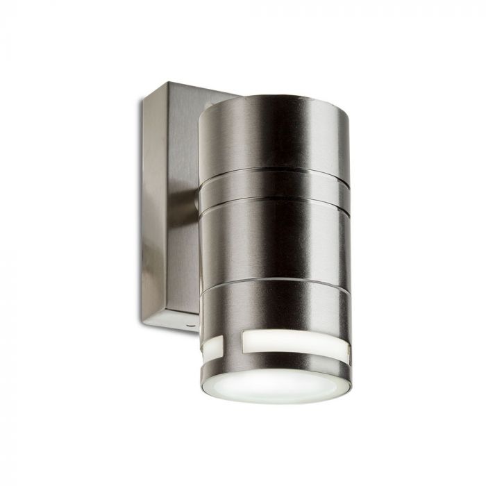 V-TAC Fasadlampram med 1xGU10 LED-lampa (glödlampa ingår ej), rostfritt stål, IP44