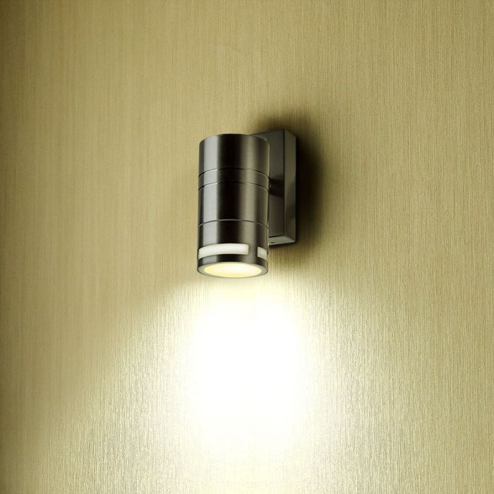V-TAC Fasadlampram med 1xGU10 LED-lampa (glödlampa ingår ej), rostfritt stål, IP44