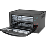 Elektriskā cepeškrāsns ar tilpumu 30L. 1600W jauda. 8 automātiskās gatavošanas programmas. 6 sildīšanas režīmi ar temperatūras regulēšanu no 38°C līdz 230°C.