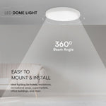 18W(1830Lm) LED-kupolarmatur, V-TAC SAMSUNG, IP44, rund, vit, neutralvit 4000K