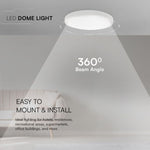 24W(2500Lm) LED-kupolarmatur, V-TAC SAMSUNG, IP44, rund, vit, varmvitt ljus 3000K