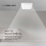 18W(1830Lm) LED-kupolarmatur, V-TAC, IP44, fyrkantig, vit, neutralvit 4000K