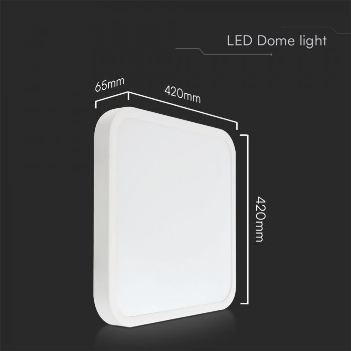 48W(5160Lm) LED kuppelvalgusti, V-TAC SAMSUNG, IP44, kandiline, valge, soe valge valgus 3000K