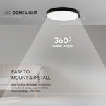 18W(1830Lm) LED dome luminaire, V-TAC SAMSUNG, IP44, round, black, warm white light 3000K
